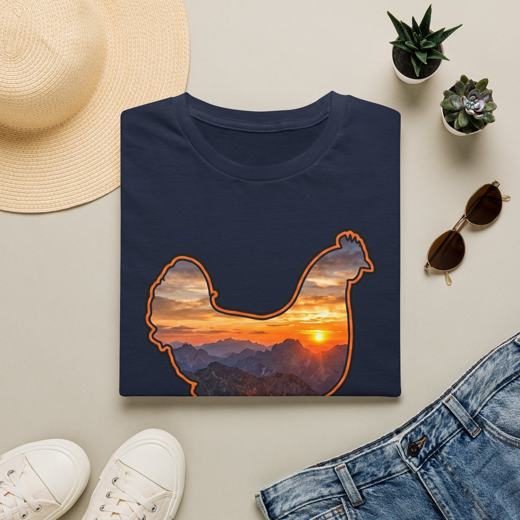 Hen Silhouette Mountain Sunset T-Shirt