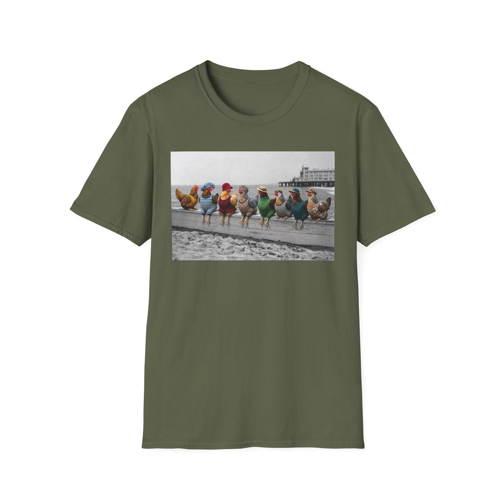 Beach Hens Sitting Color T-Shirt