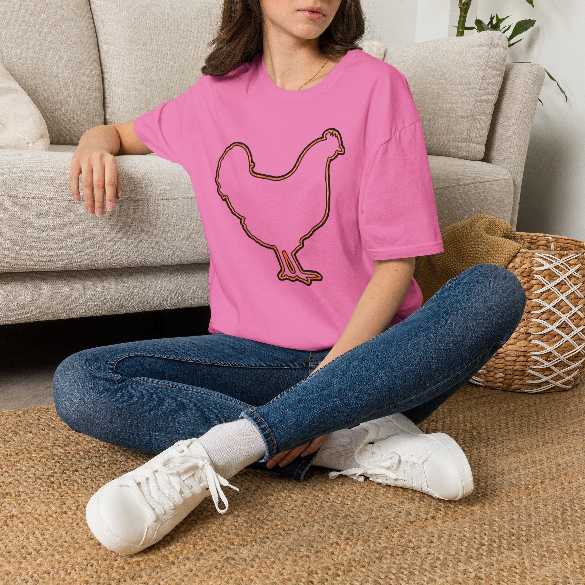Hen Silhouette White T-Shirt