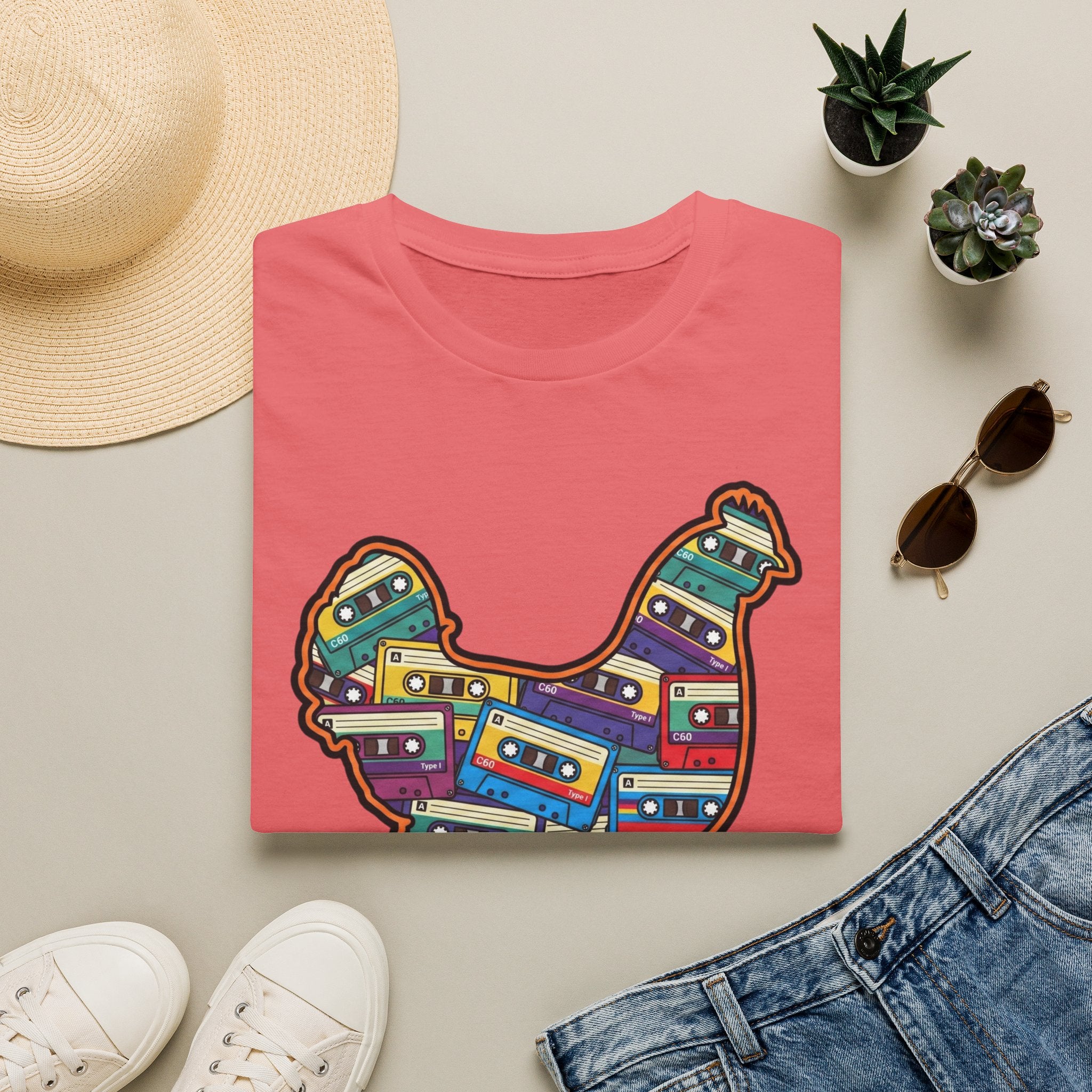 Hen Silhouette Cassettes V T-Shirt