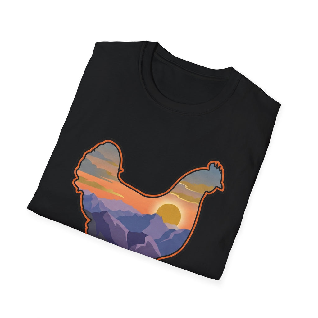 Hen Silhouette Mountain Sunset V T-Shirt