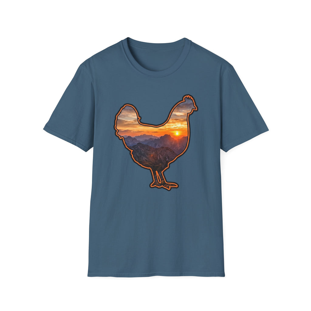 Hen Silhouette Mountain Sunset T-Shirt