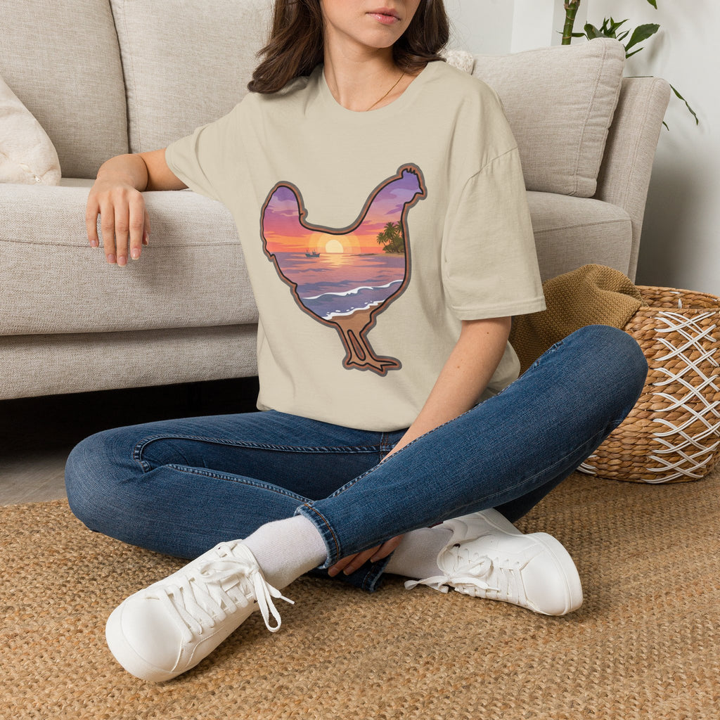 Hen Silhouette Beach V T-Shirt