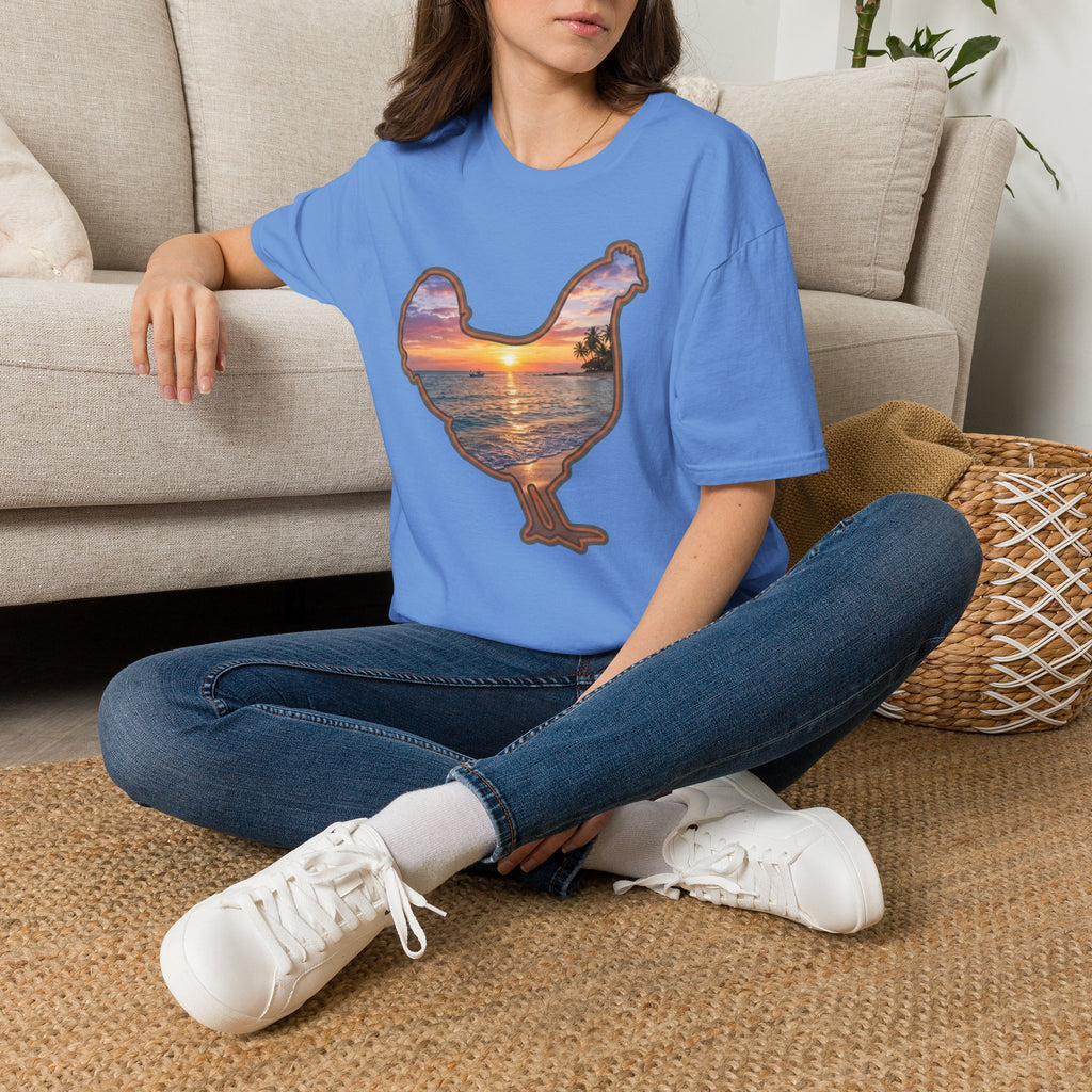 Hen Silhouette Beach T-Shirt