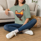Hen Silhouette Mountain Sunset T-Shirt