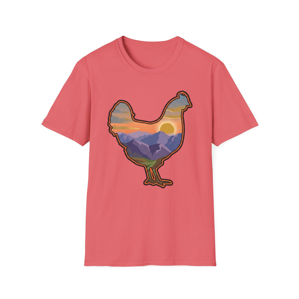 Hen Silhouette Mountain Sunset V T-Shirt