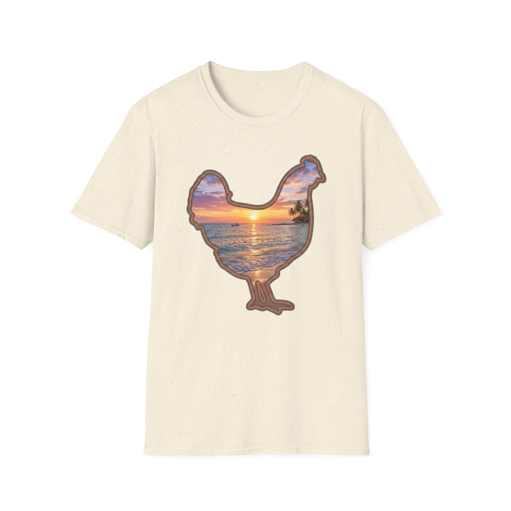 Hen Silhouette Beach T-Shirt