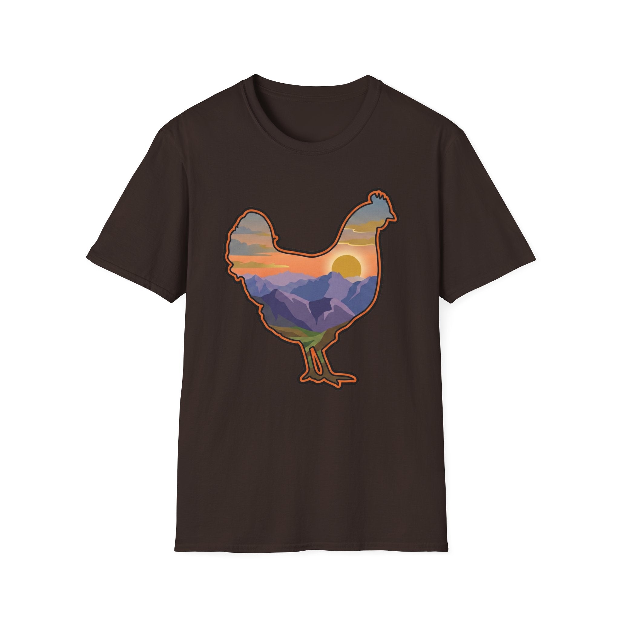 Hen Silhouette Mountain Sunset V T-Shirt