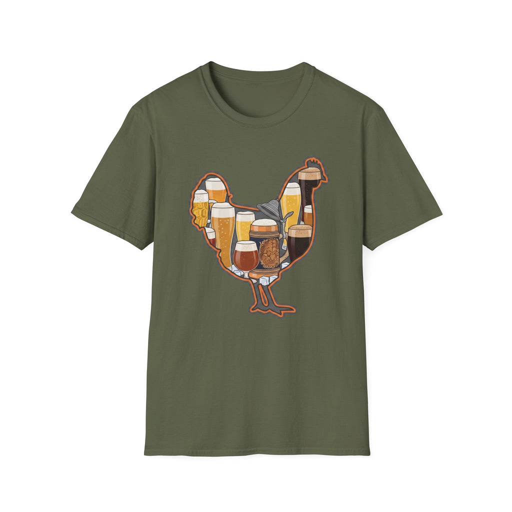 Hen Silhouette Beer V T-Shirt