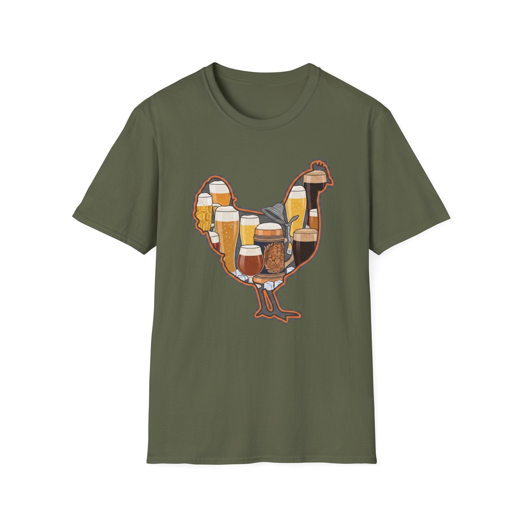 Hen Silhouette Beer V T-Shirt