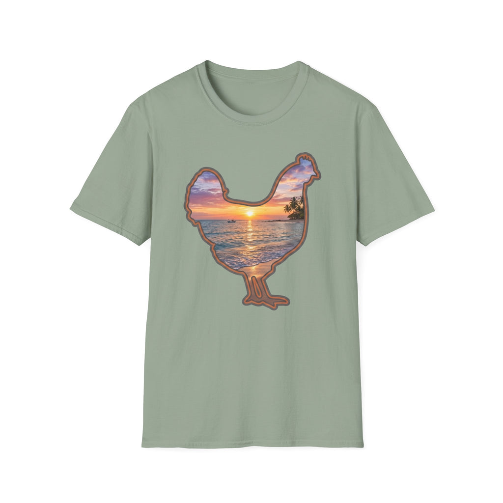Hen Silhouette Beach T-Shirt