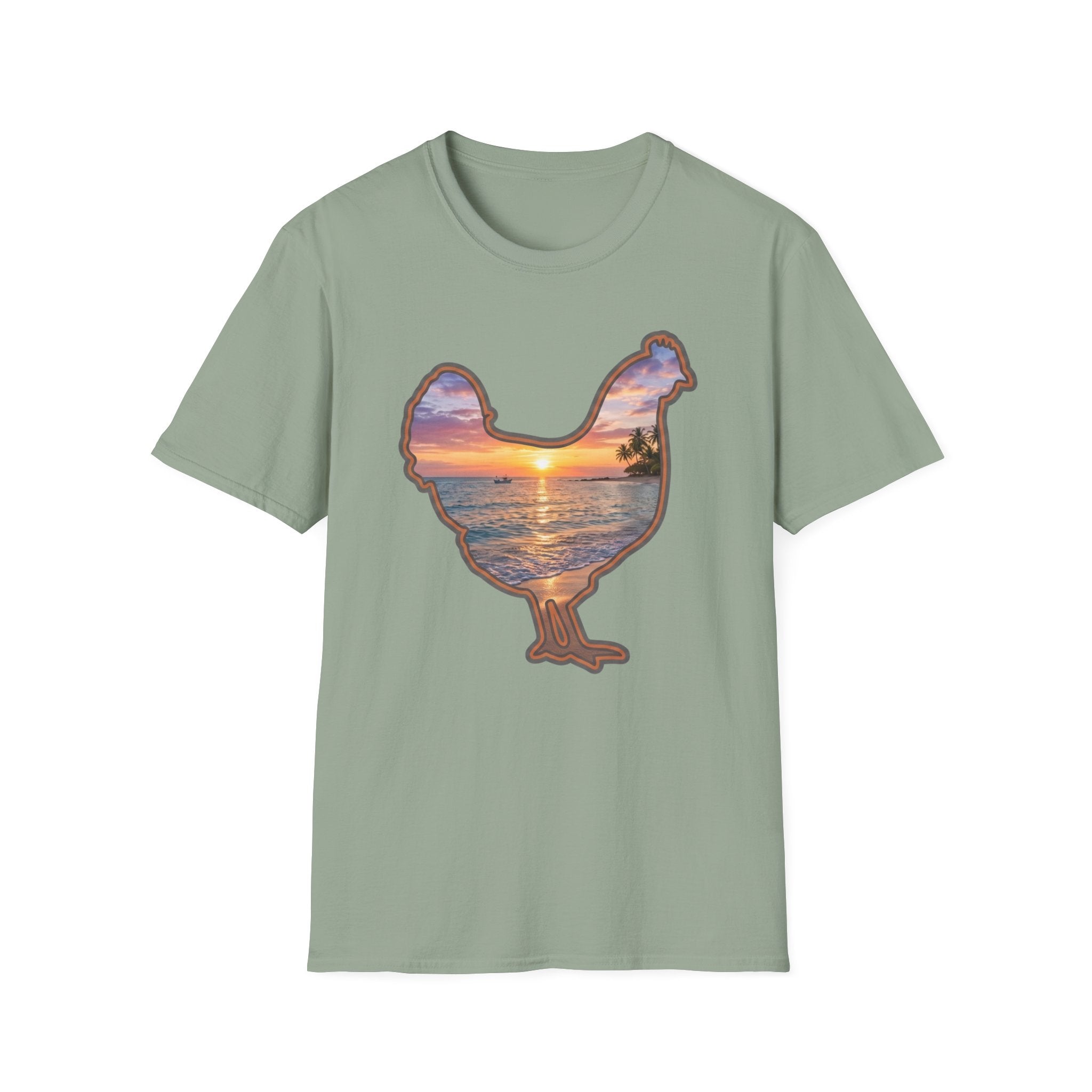 Hen Silhouette Beach T-Shirt