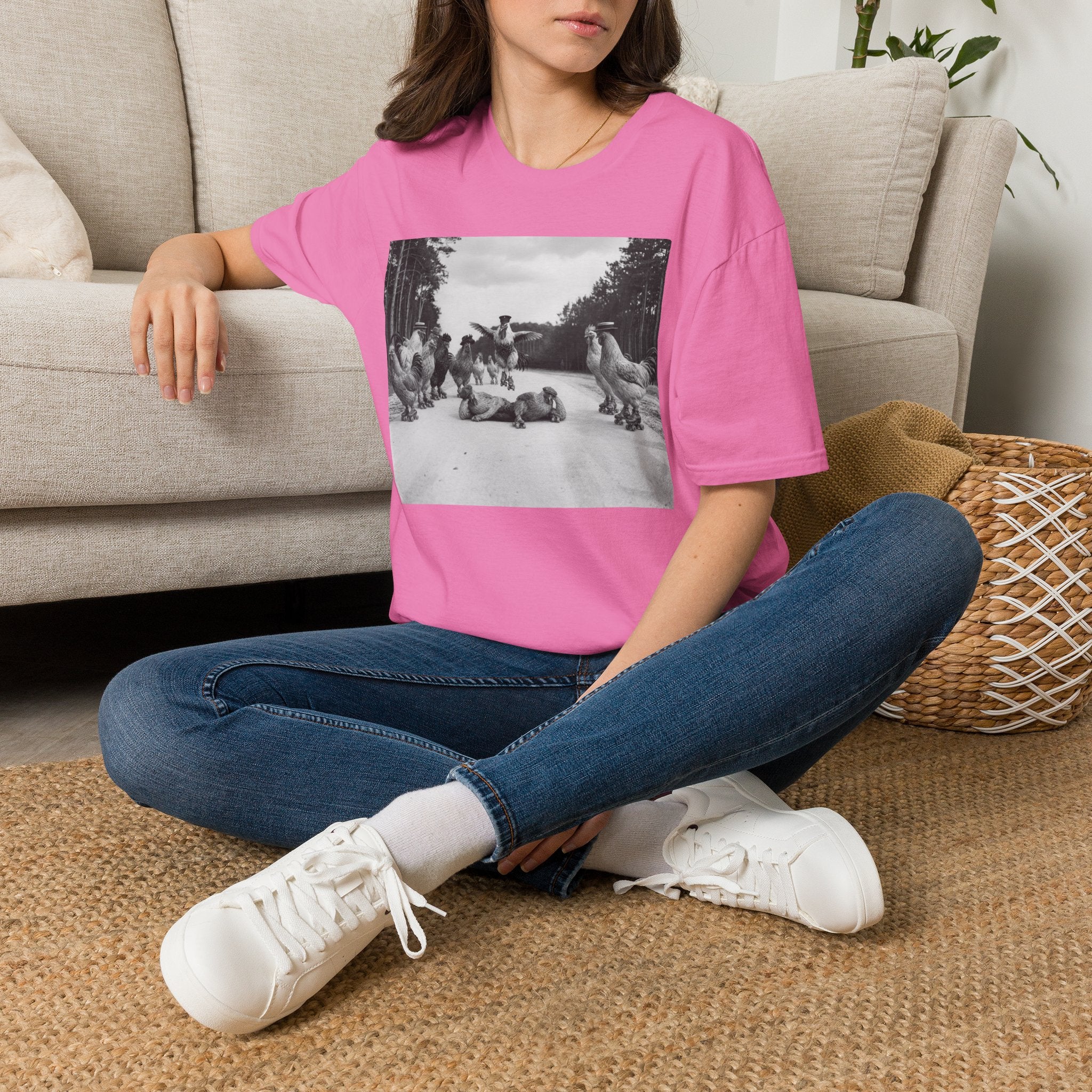 Old School Fowl Roller Skates T-Shirt