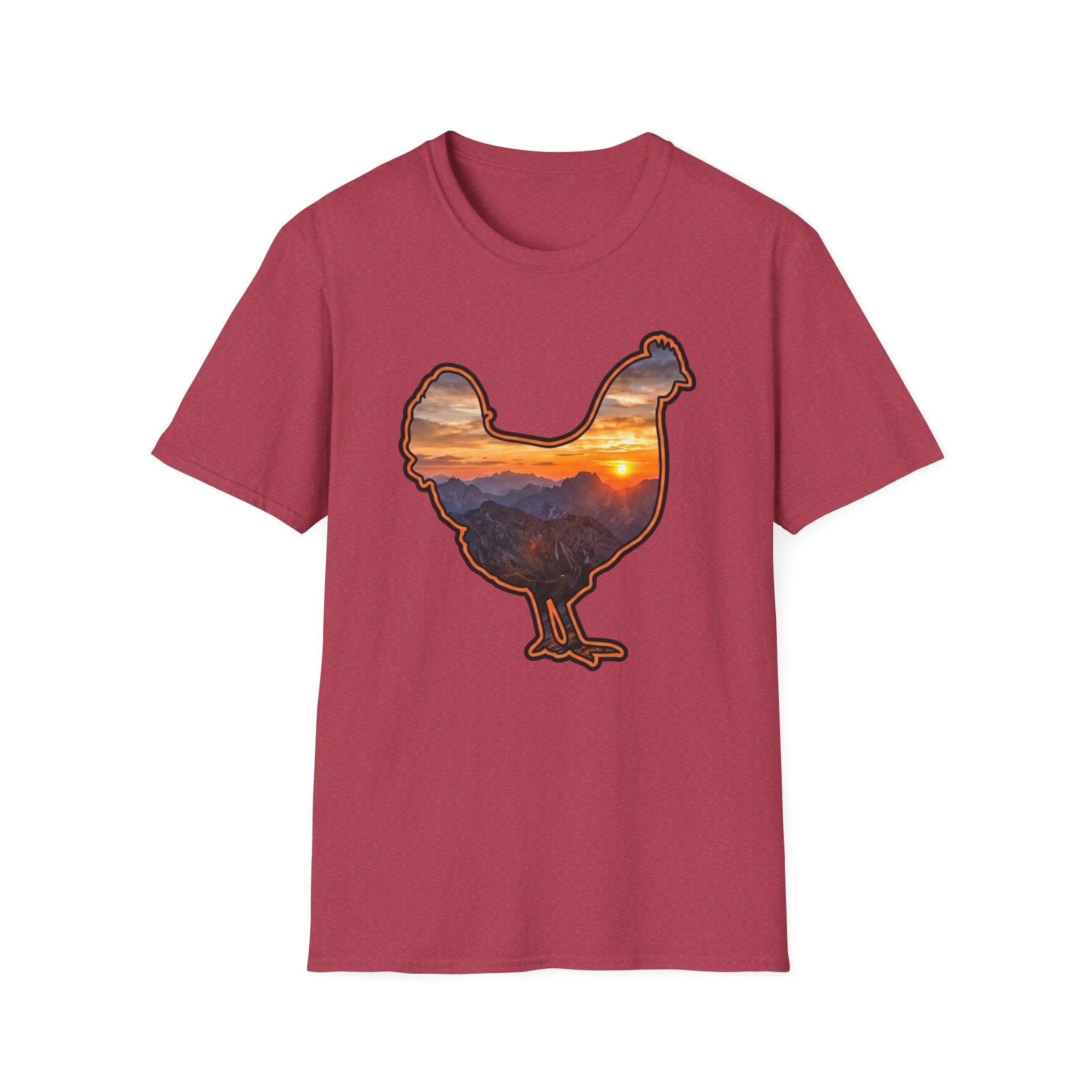 Hen Silhouette Mountain Sunset T-Shirt