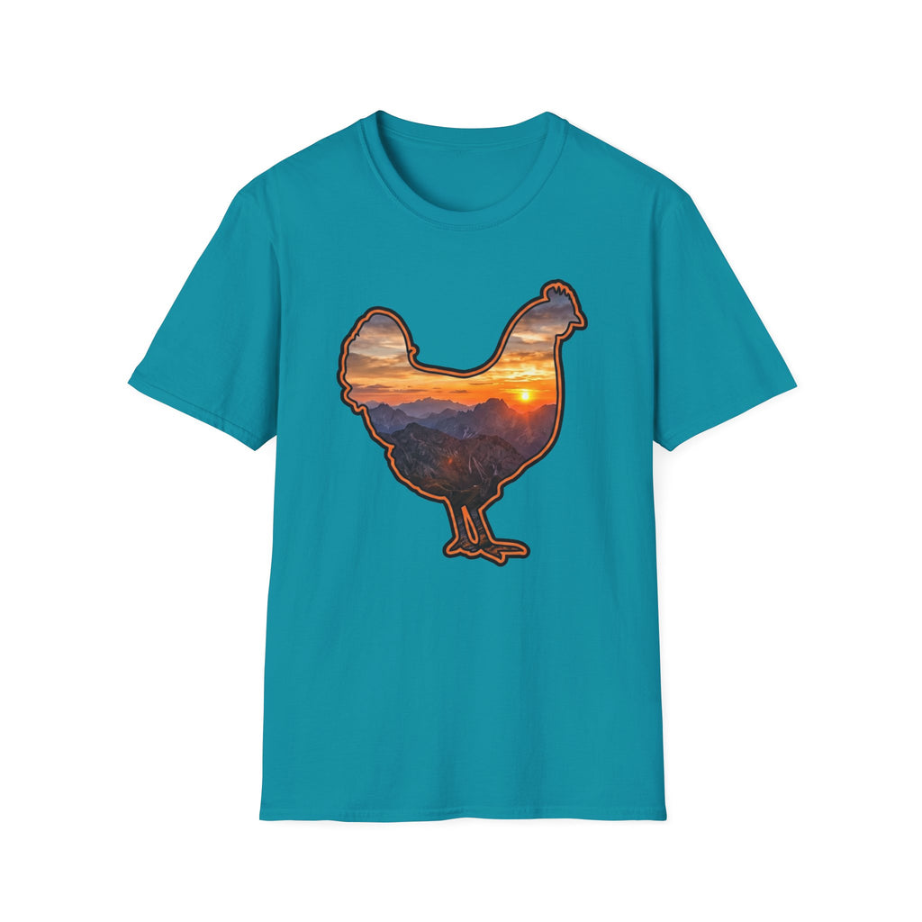 Hen Silhouette Mountain Sunset T-Shirt