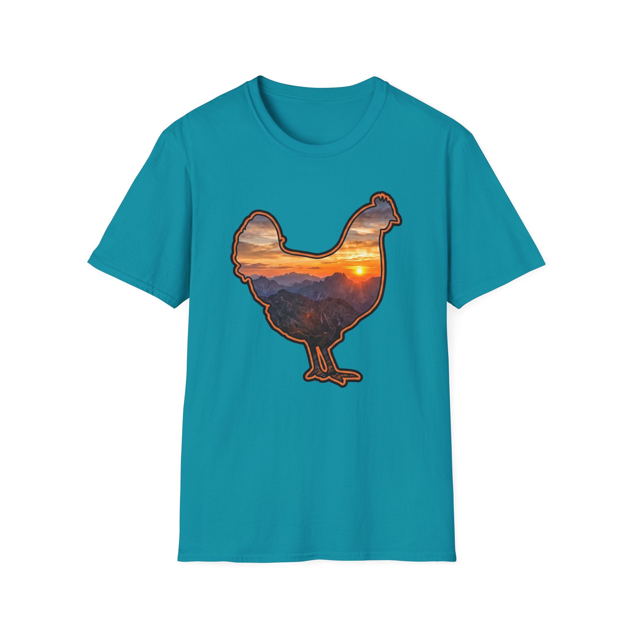 Hen Silhouette Mountain Sunset T-Shirt