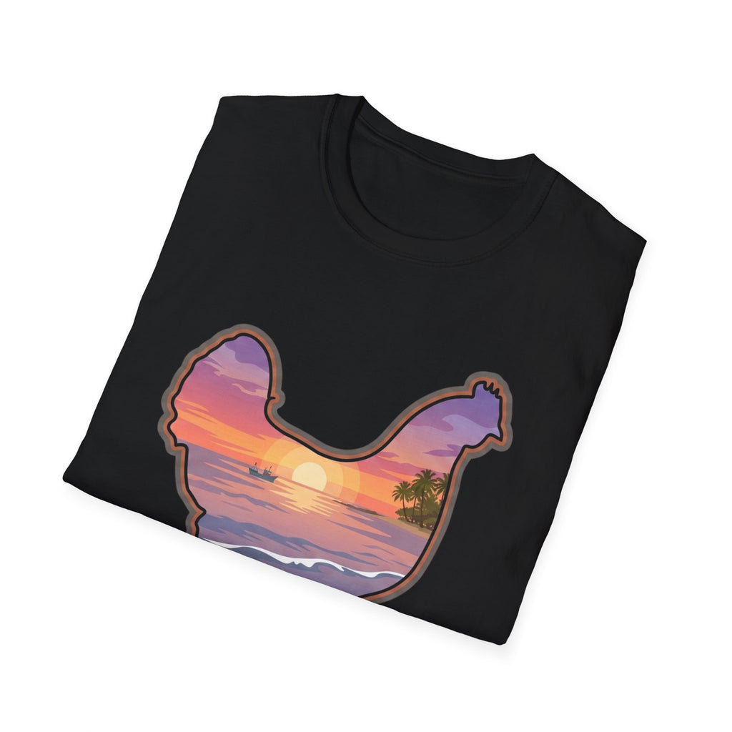 Hen Silhouette Beach V T-Shirt