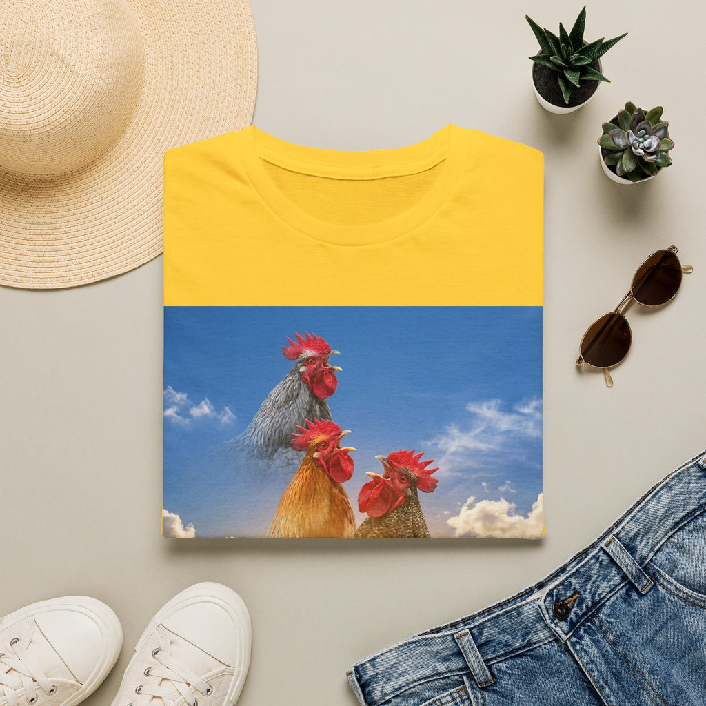 3 Rooster Sunrise Mountain T-Shirt