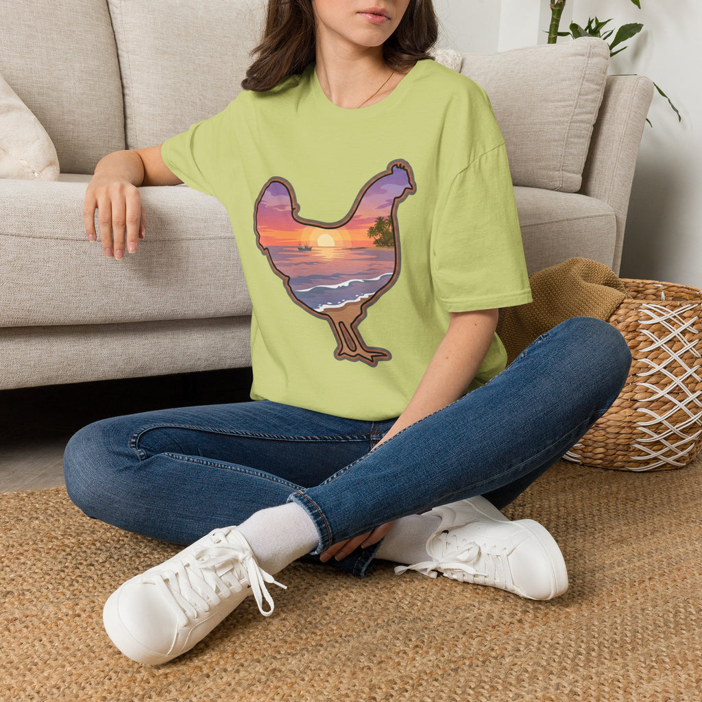 Hen Silhouette Beach V T-Shirt