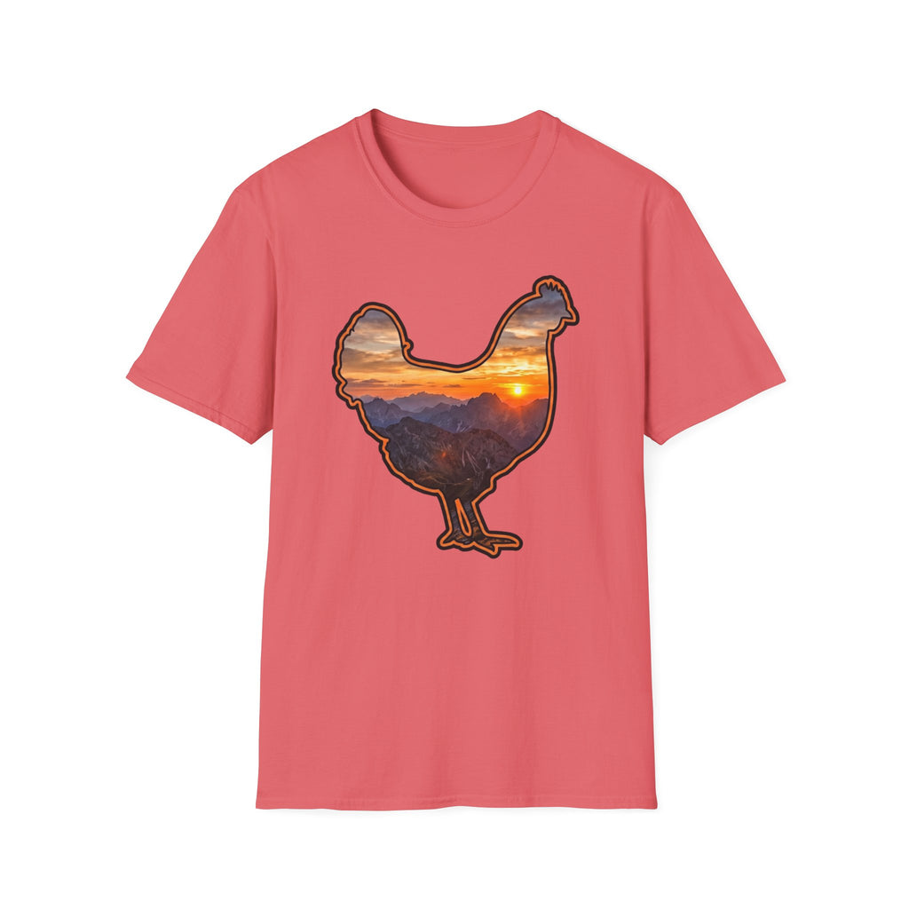Hen Silhouette Mountain Sunset T-Shirt