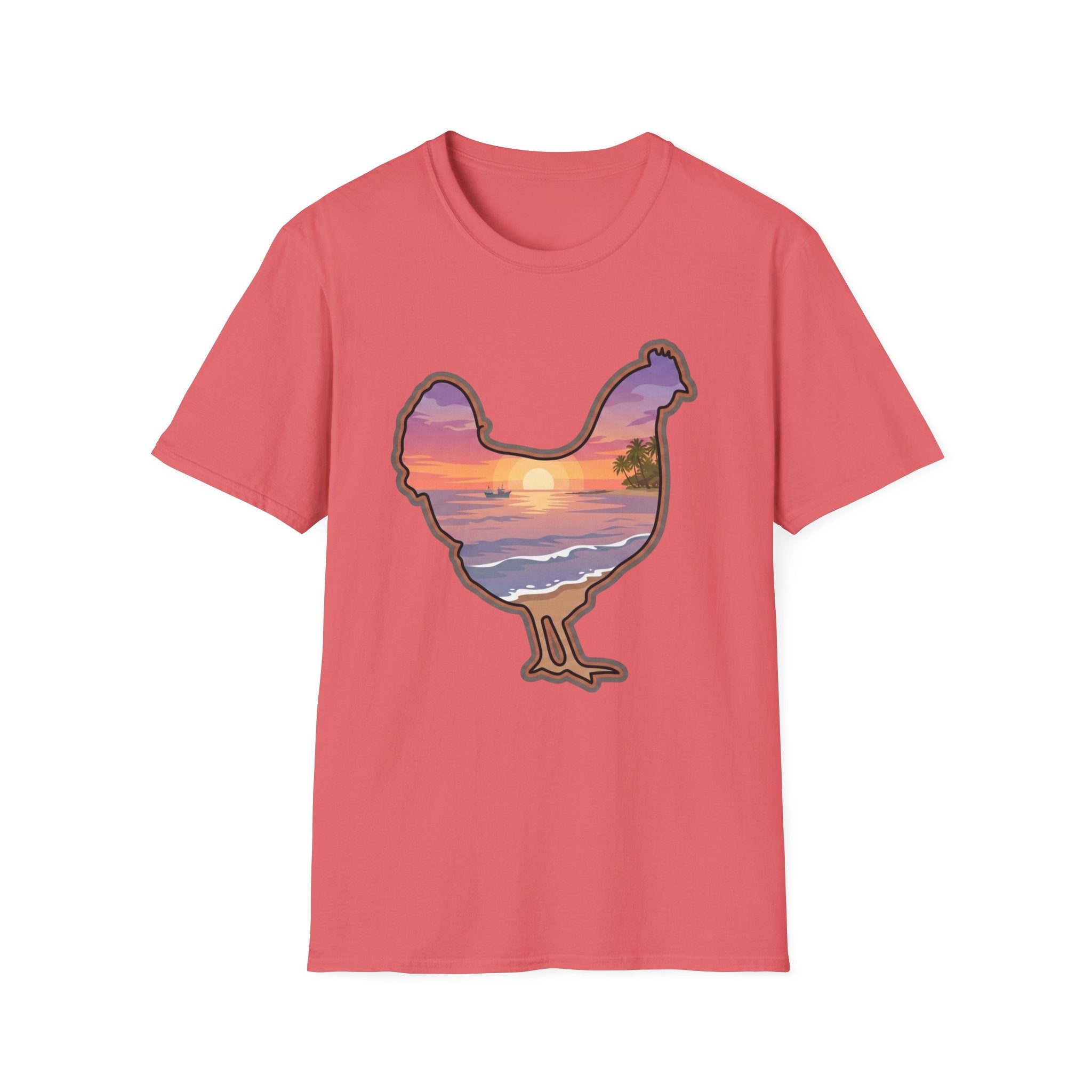 Hen Silhouette Beach V T-Shirt