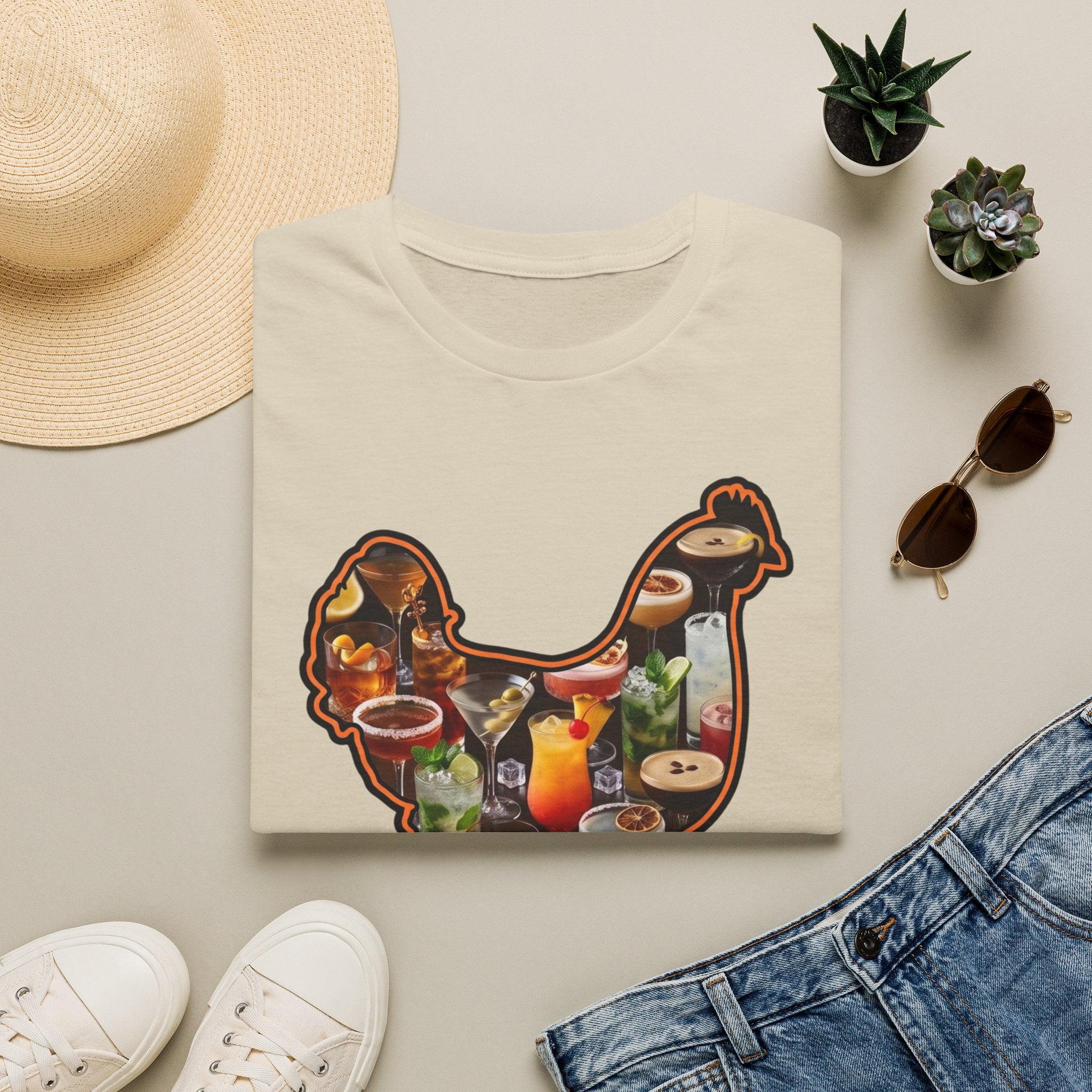 Hen Silhouette Cocktails T-Shirt