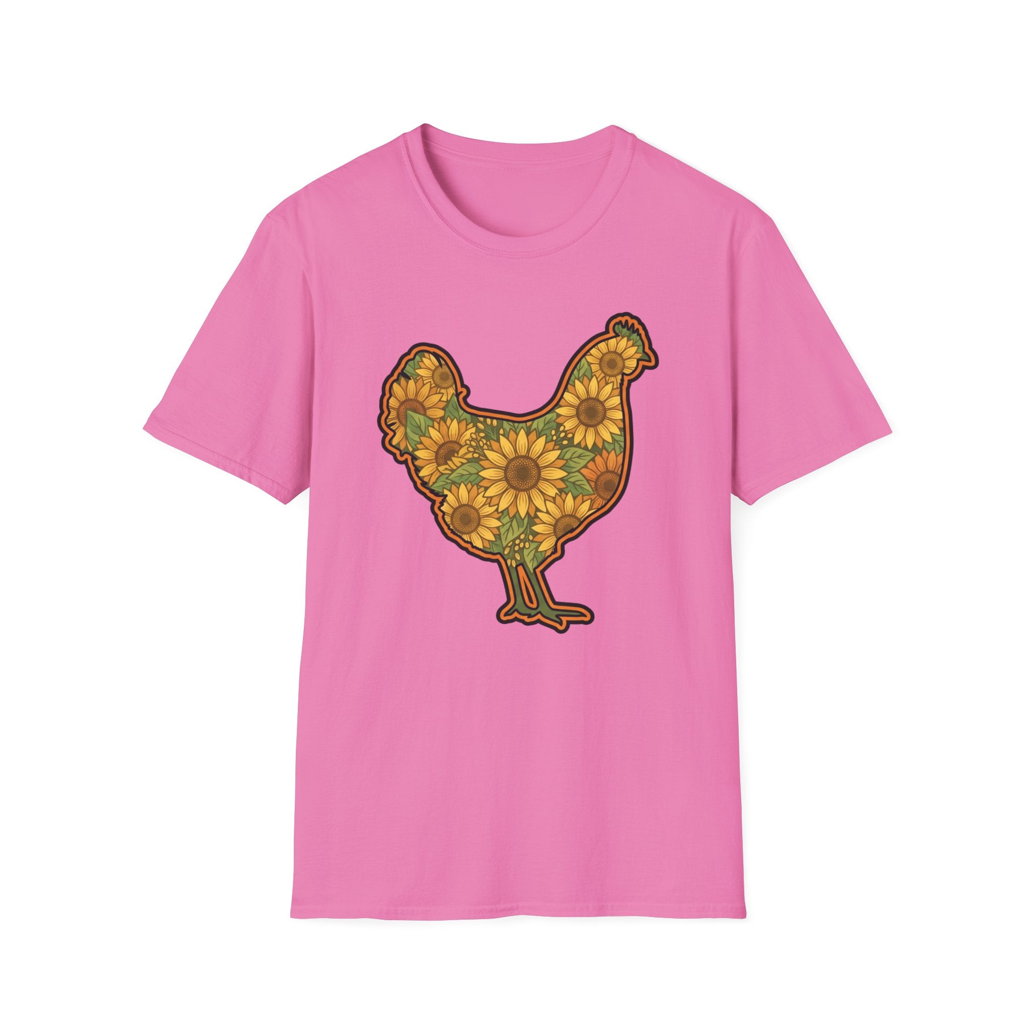 Hen Silhouette Sunflower V T-Shirt