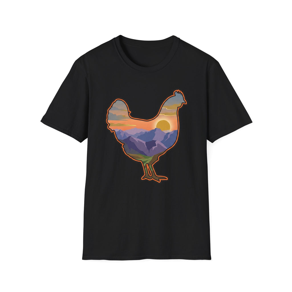 Hen Silhouette Mountain Sunset V T-Shirt