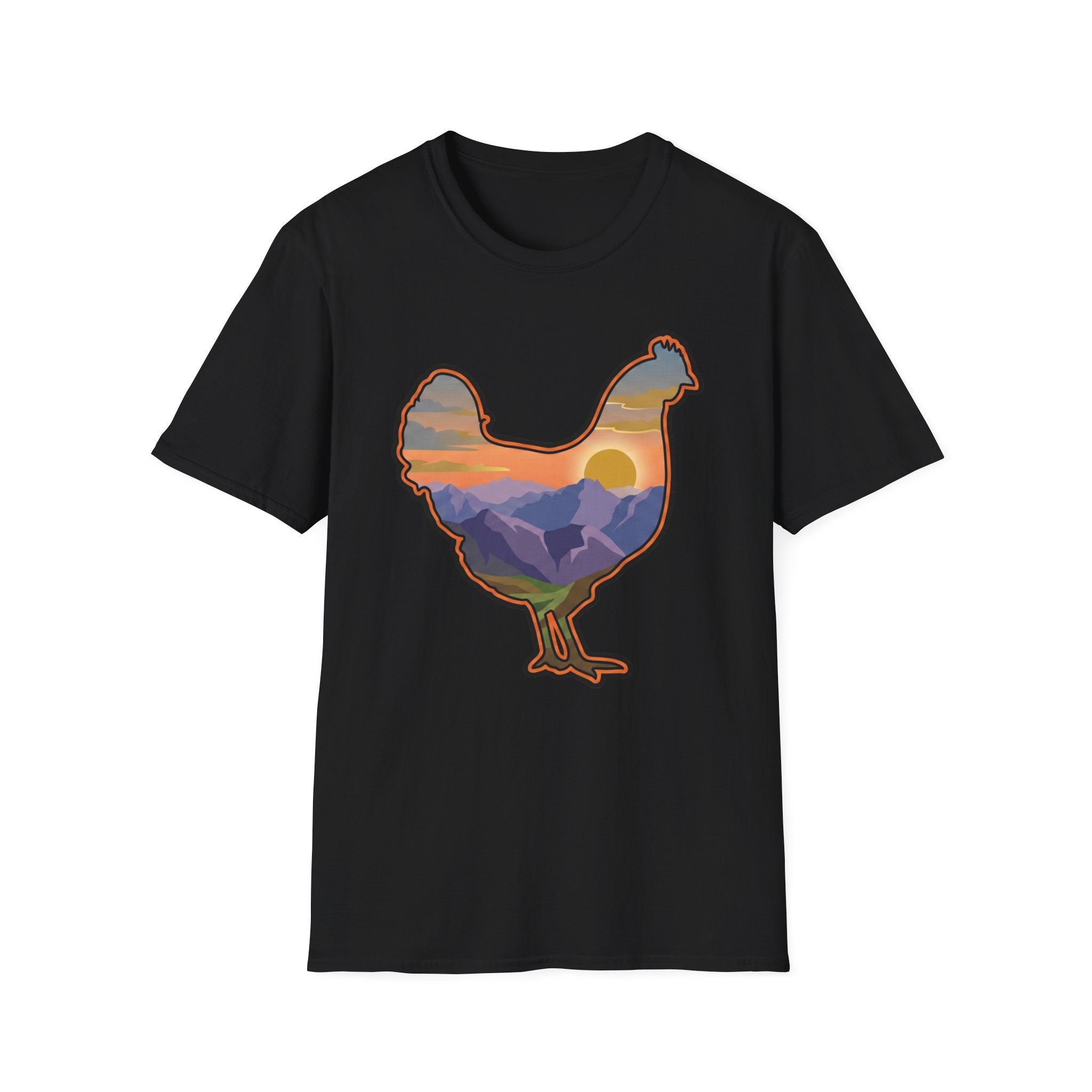 Hen Silhouette Mountain Sunset V T-Shirt