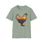 Hen Silhouette Mountain Sunset T-Shirt
