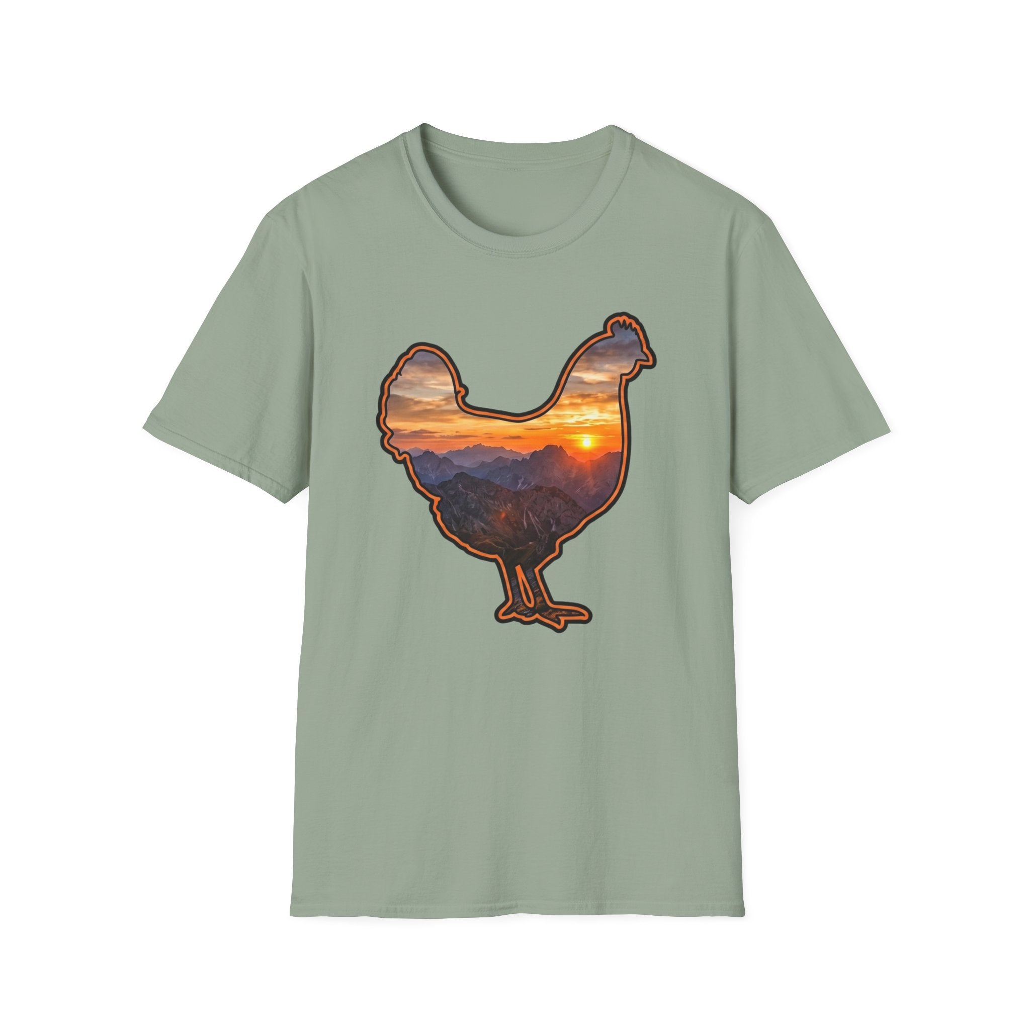 Hen Silhouette Mountain Sunset T-Shirt