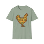 Hen Silhouette Sunflower V T-Shirt