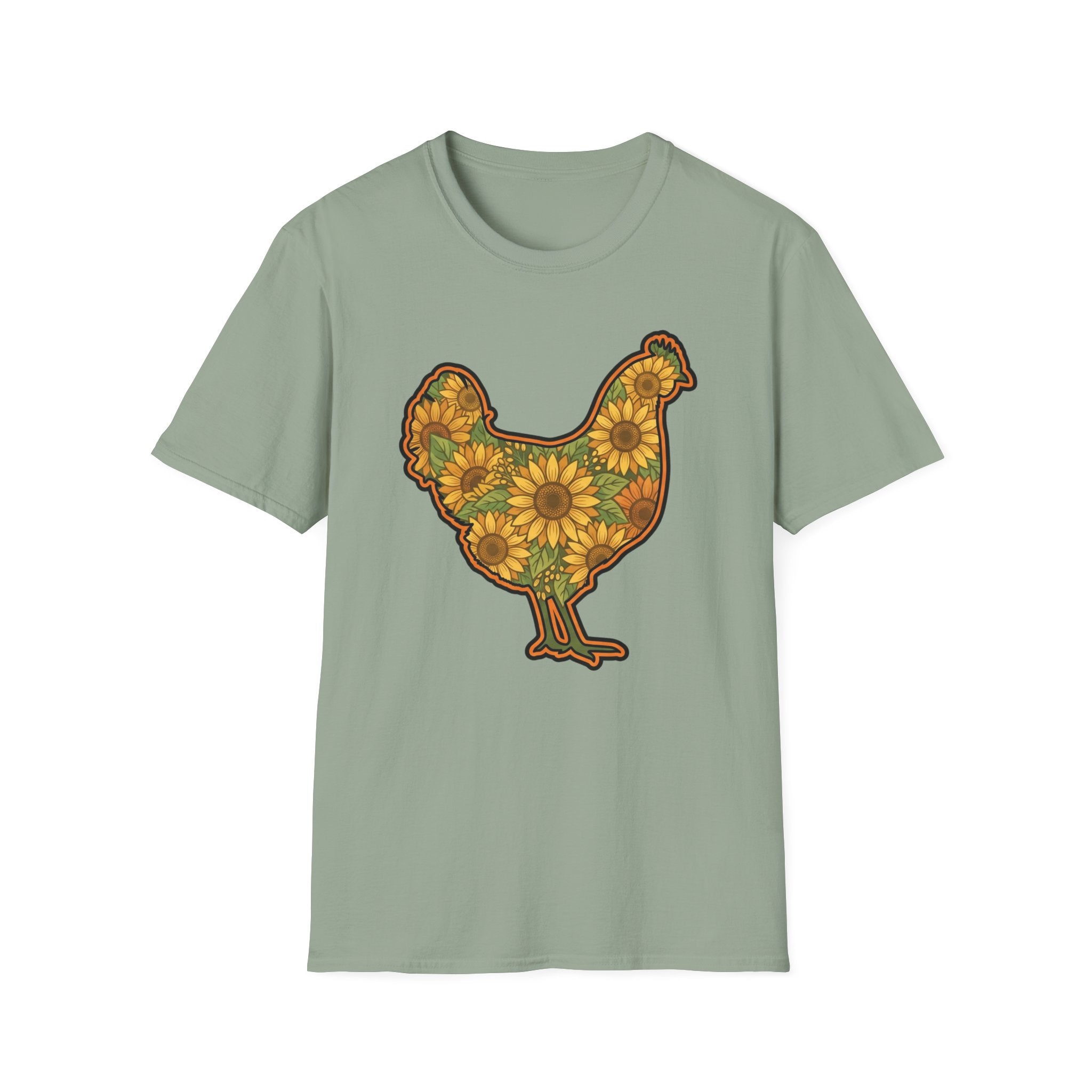 Hen Silhouette Sunflower V T-Shirt