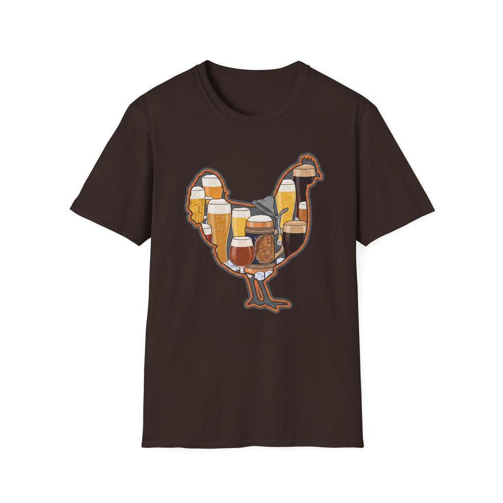 Hen Silhouette Beer V T-Shirt