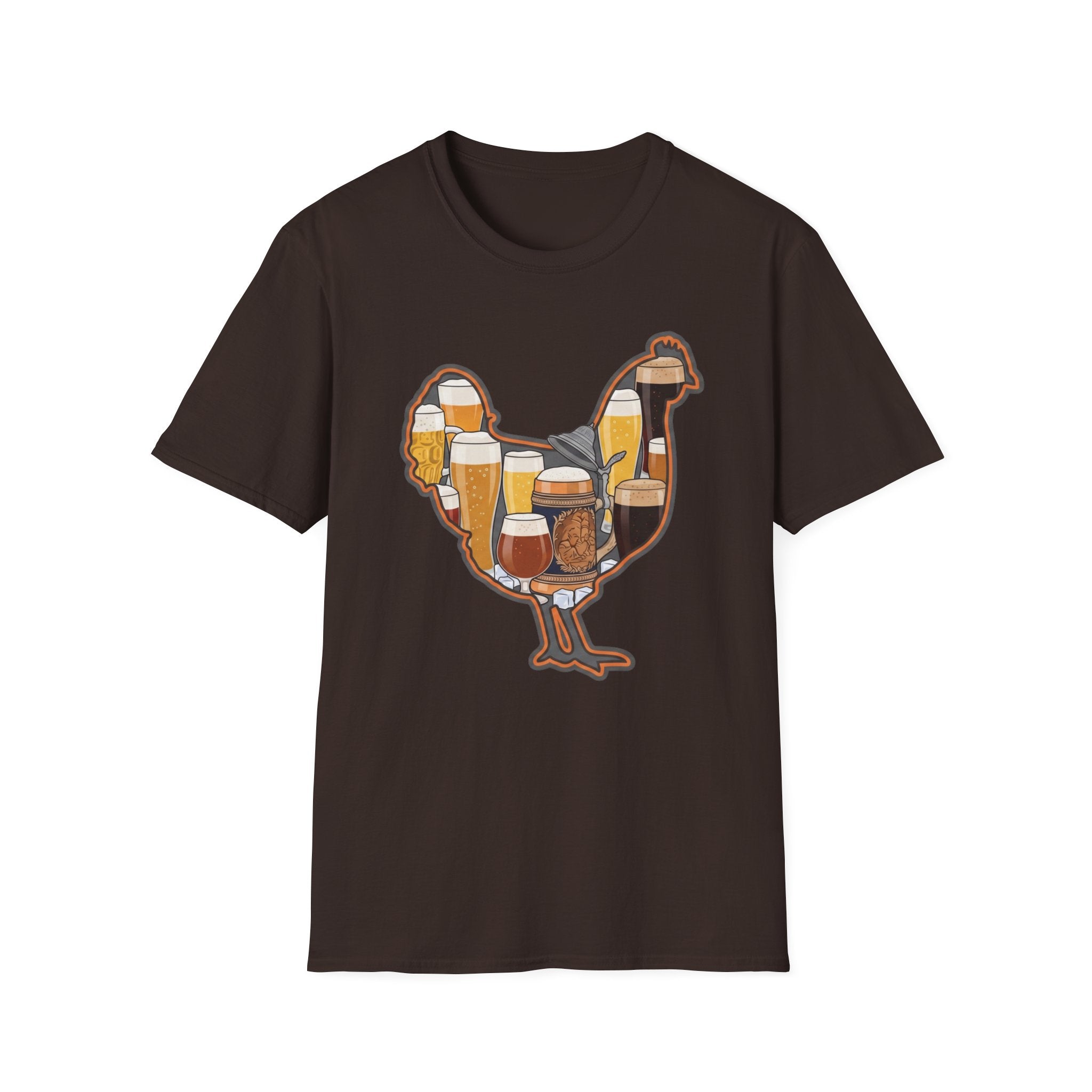 Hen Silhouette Beer V T-Shirt