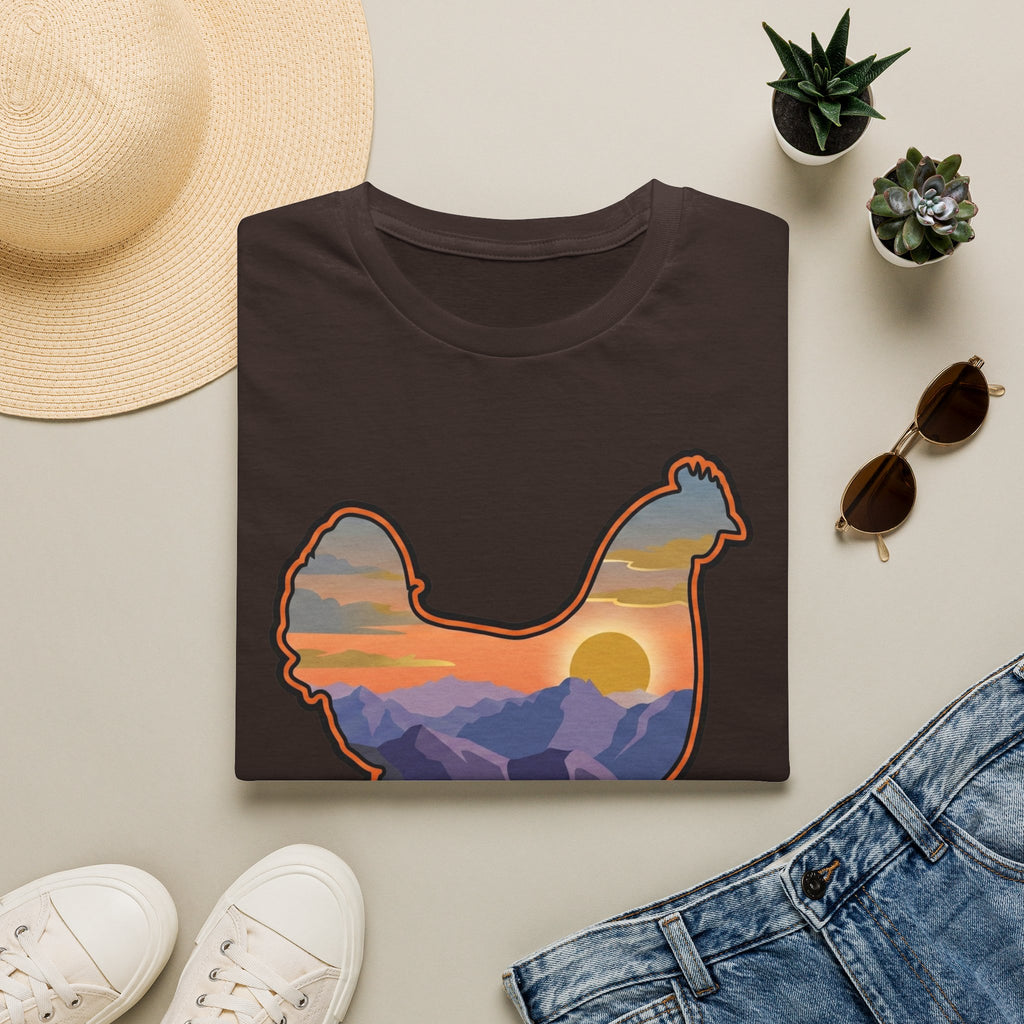 Hen Silhouette Mountain Sunset V T-Shirt