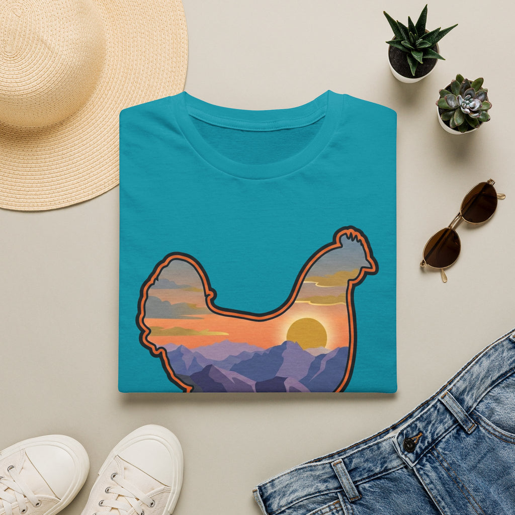 Hen Silhouette Mountain Sunset V T-Shirt