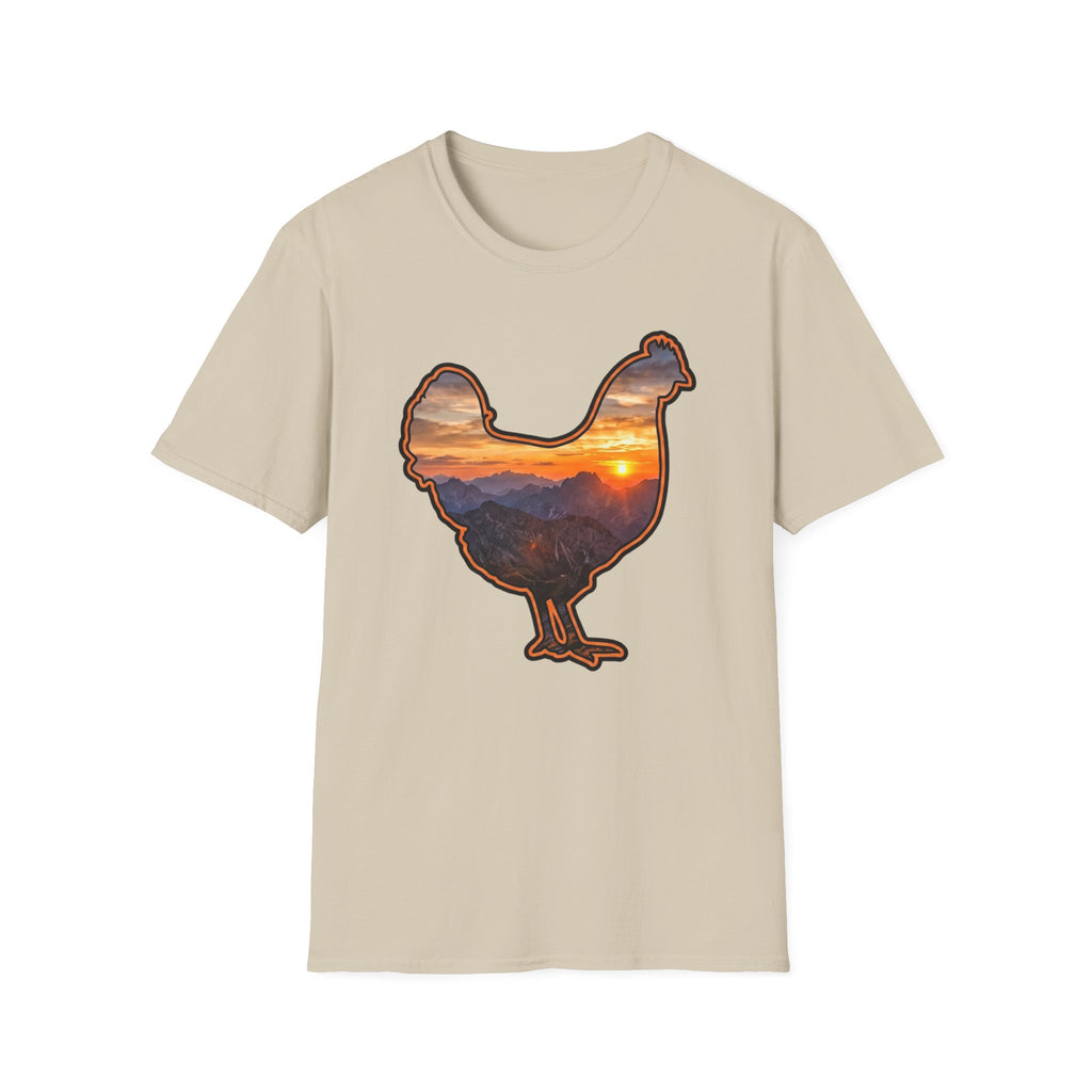 Hen Silhouette Mountain Sunset T-Shirt