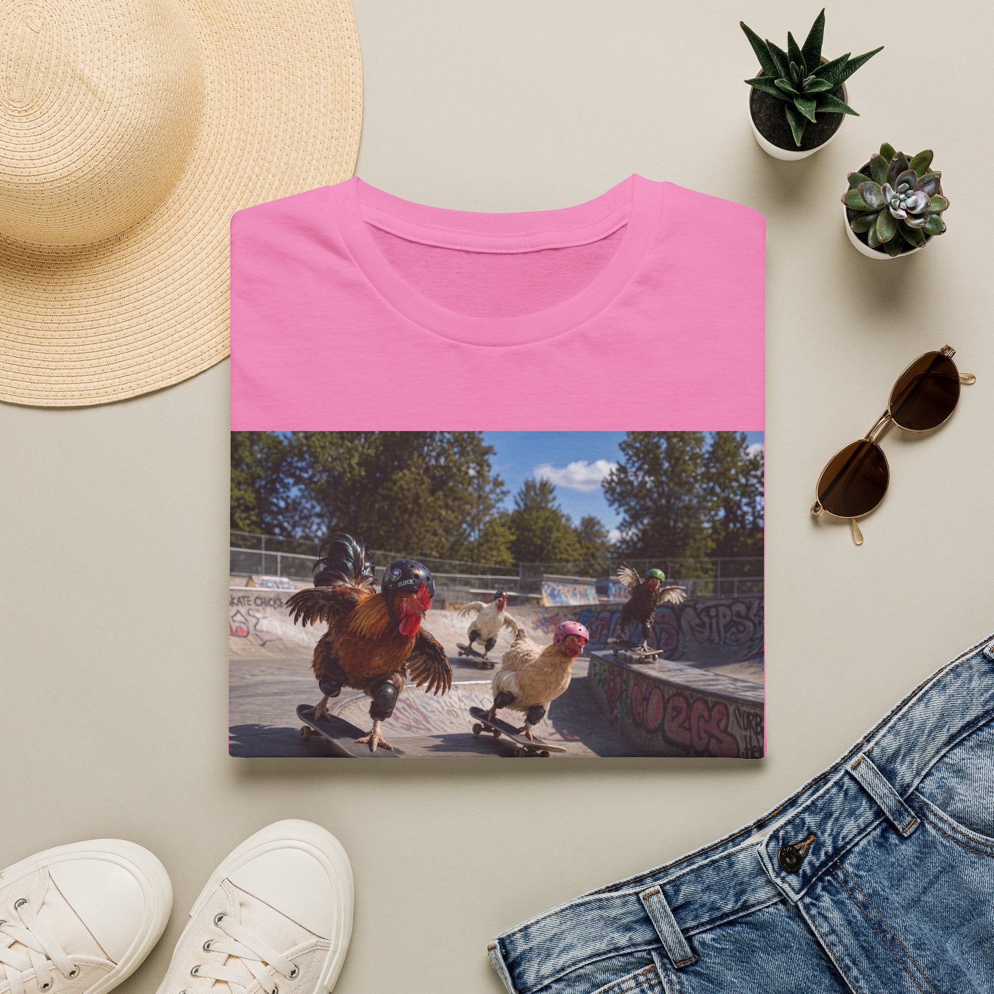 Chickens Shredding at the Skate Park T-Shirt