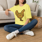 Hen Silhouette Sunflower V T-Shirt