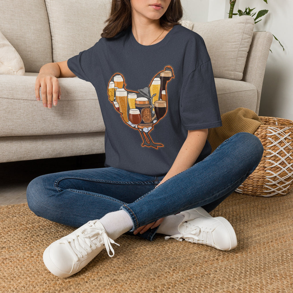 Hen Silhouette Beer V T-Shirt