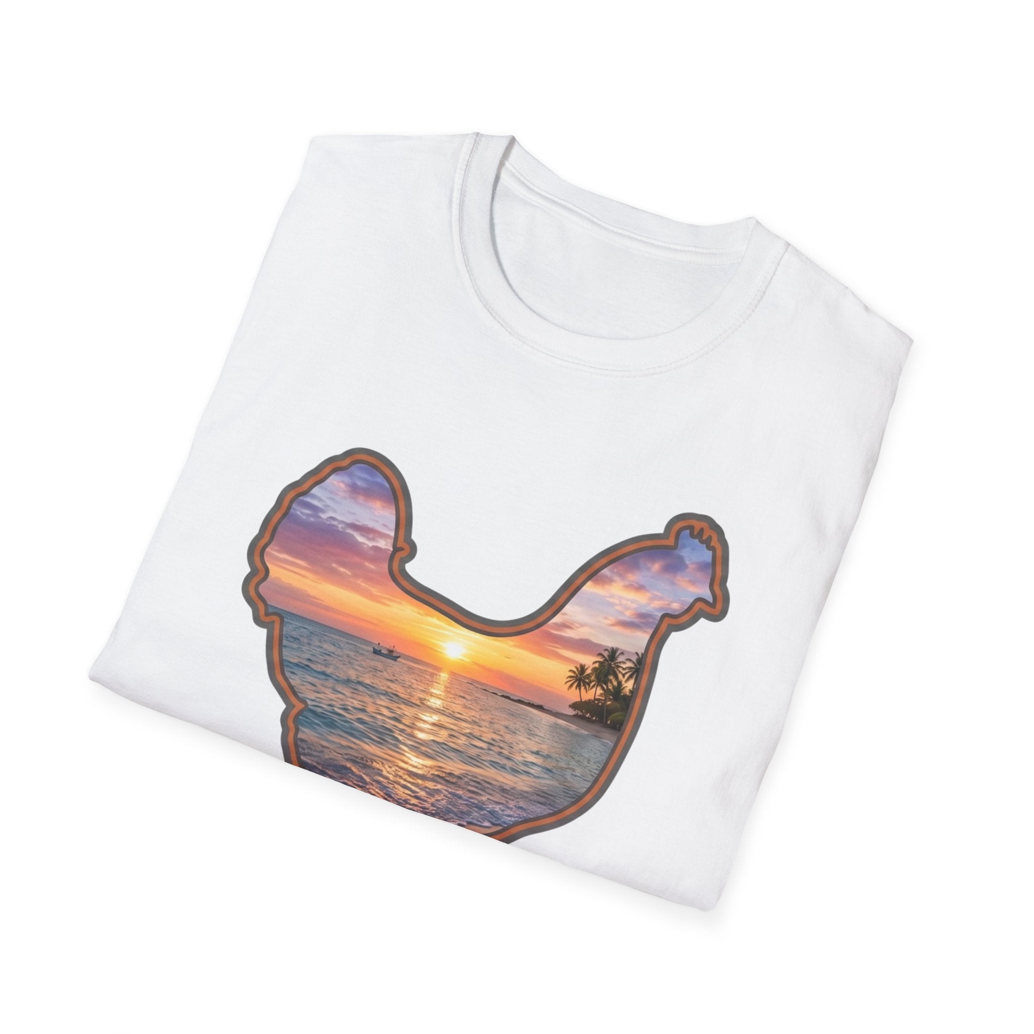 Hen Silhouette Beach T-Shirt