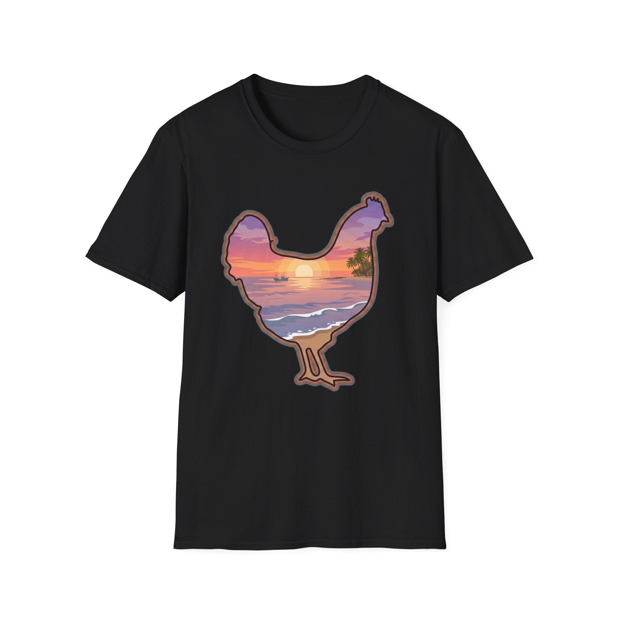 Hen Silhouette Beach V T-Shirt