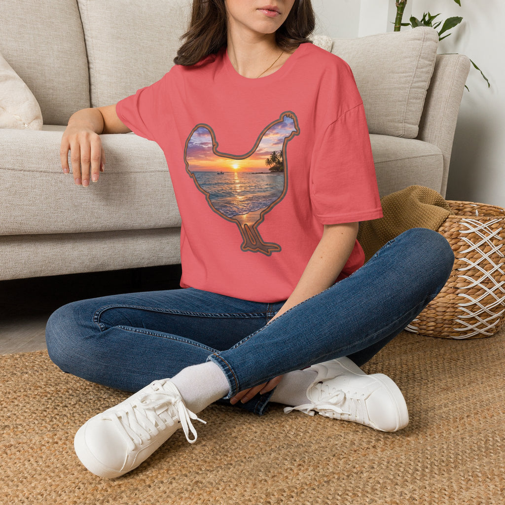 Hen Silhouette Beach T-Shirt