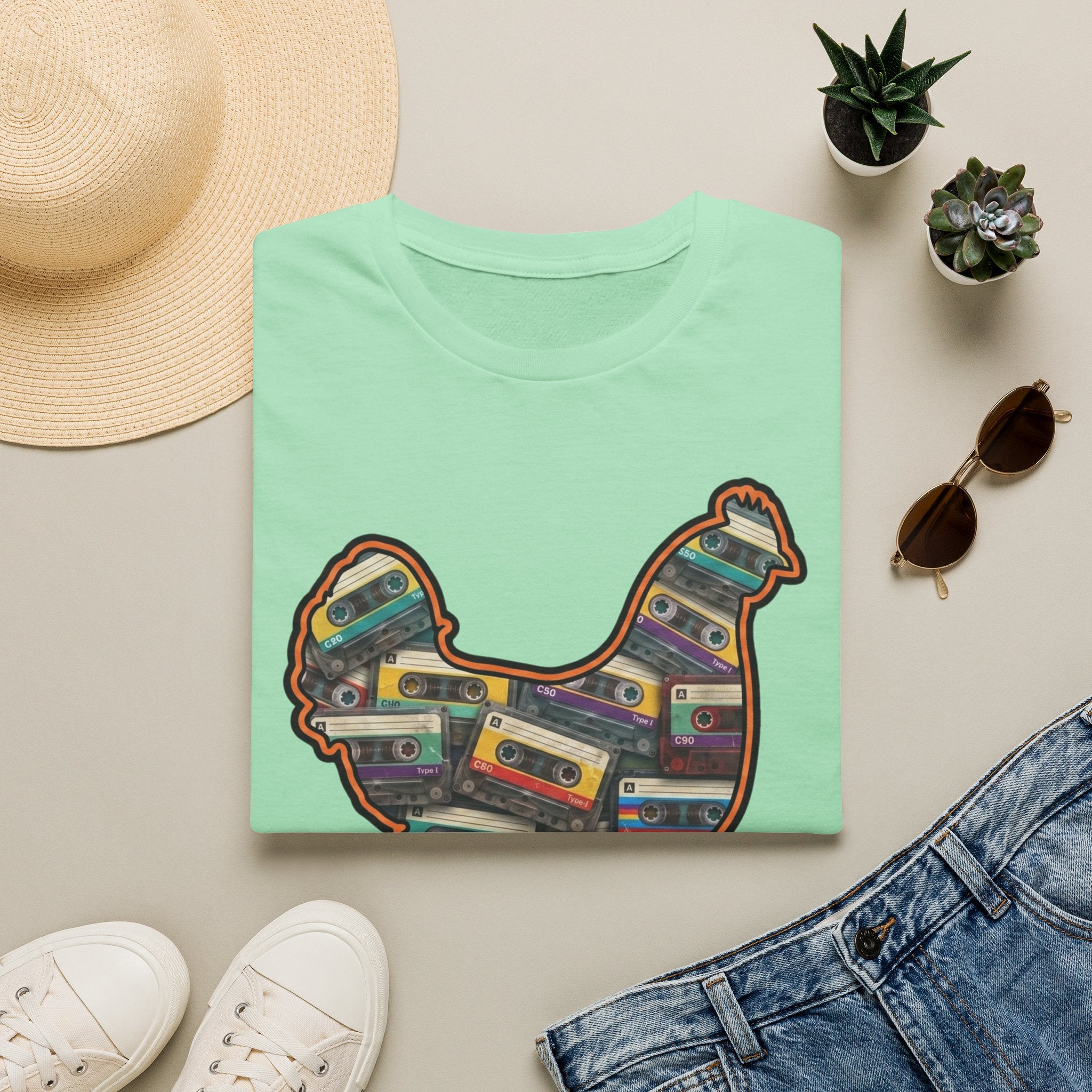 Hen Silhouette Cassettes T-Shirt