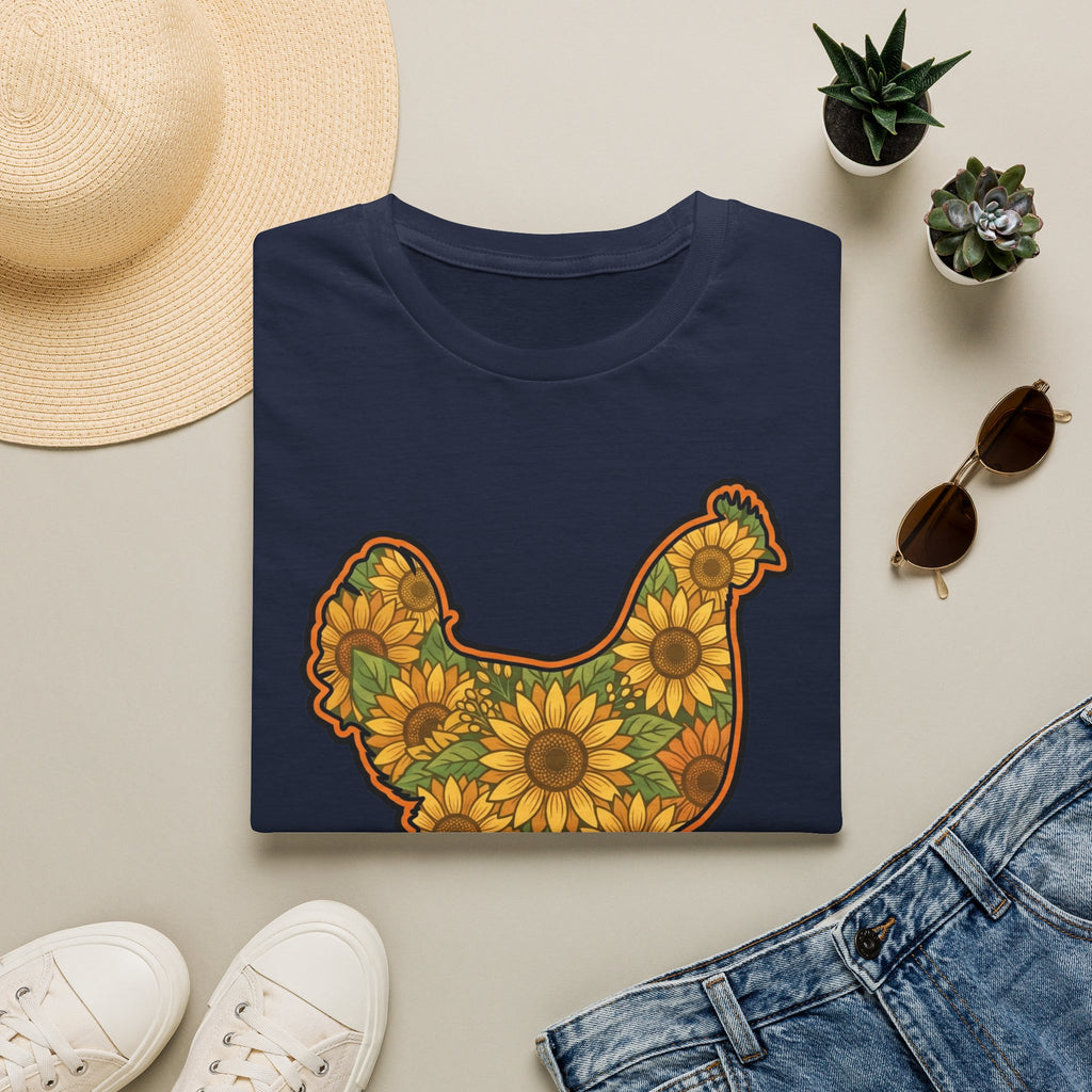 Hen Silhouette Sunflower V T-Shirt