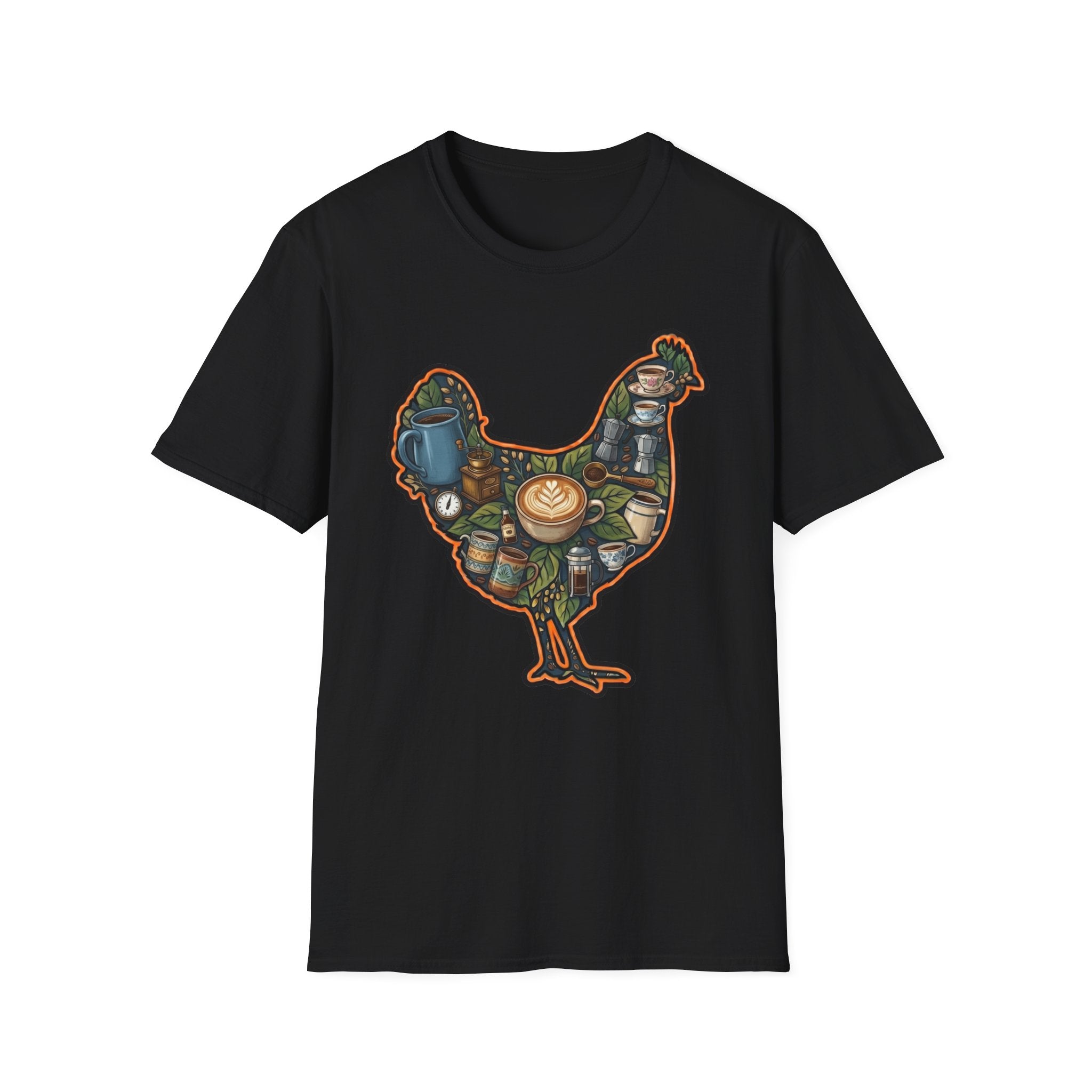 Hen Silhouette Coffee V T-Shirt