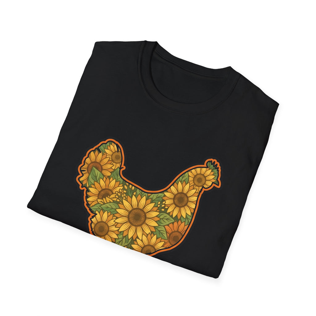 Hen Silhouette Sunflower V T-Shirt