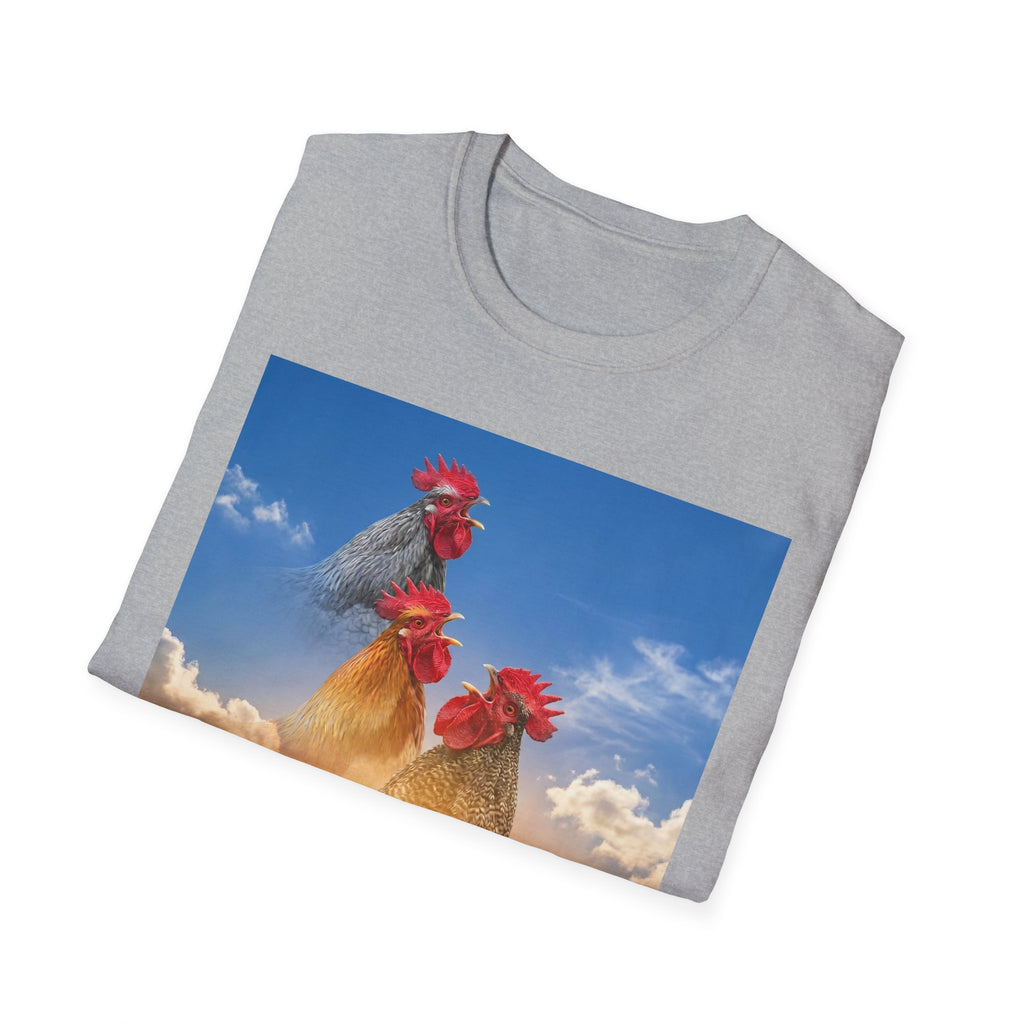 3 Rooster Sunrise Mountain T-Shirt