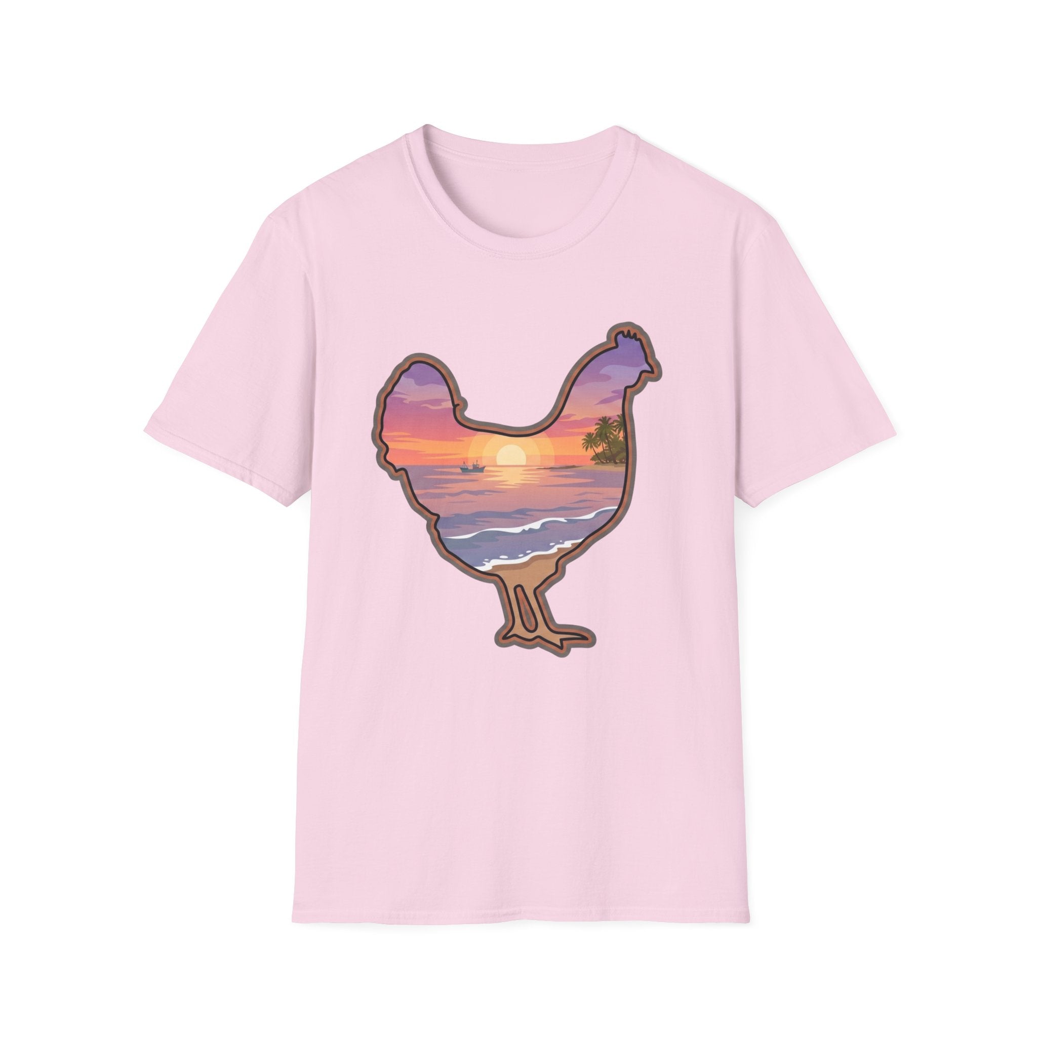 Hen Silhouette Beach V T-Shirt